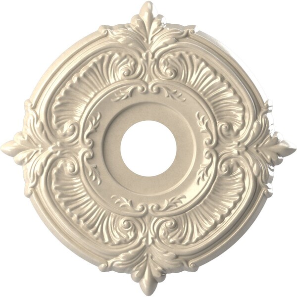 Ekena Millwork Attica PVC Medallion (Canopies up to 5 5/8"), 16"OD x 3 1/2"ID x 1"P, Universal Metallic Pearl Mist CMP16ATEPE - main